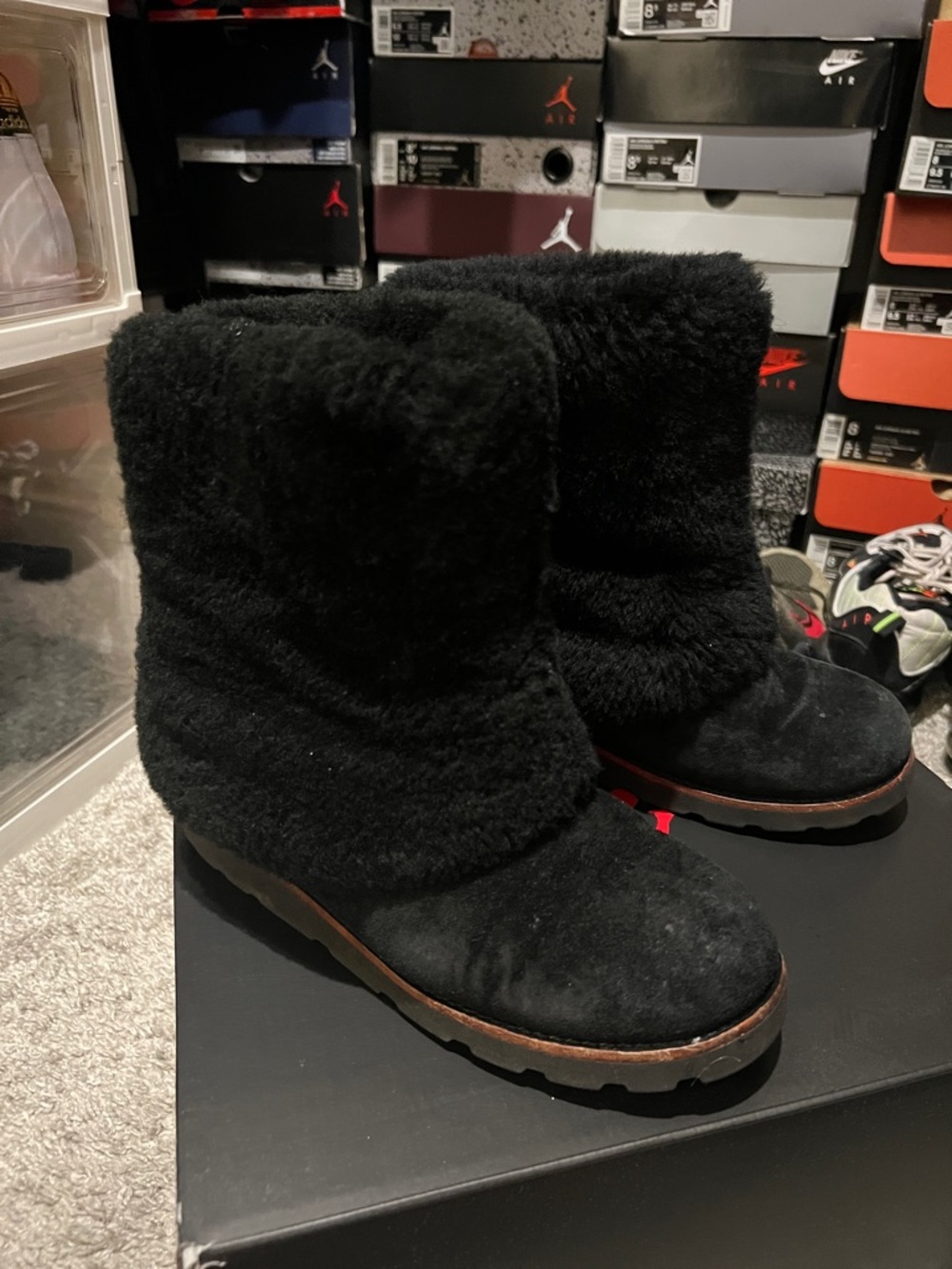 UGG Black Shearling Winter Boots